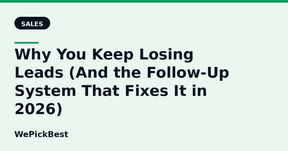 Why You Keep Losing Leads (And the Follow-Up System That Fixes It in 2026)